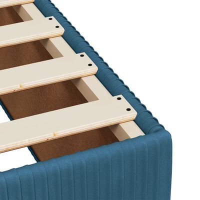 vidaXL Box spring postelja z vzmetnico temno moder 120x190 cm žamet