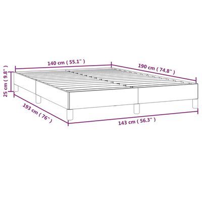 vidaXL Posteljni okvir brez vzmetnice svetlo siv 140x190 cm blago