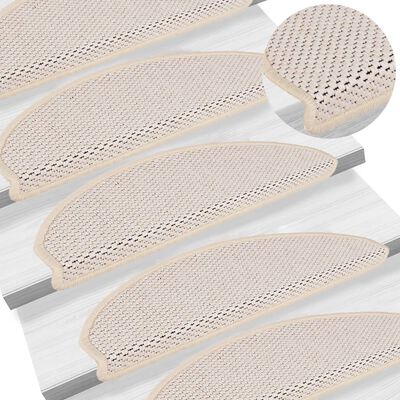 vidaXL Samolepilne preproge za stopnice sisal 15 kosov 65x21x4 cm