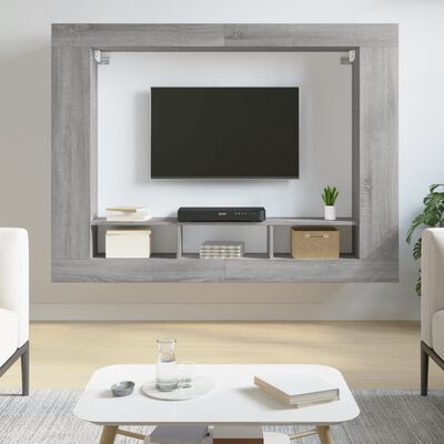 vidaXL TV omarica siva sonoma 152x22x113 cm inženirski les