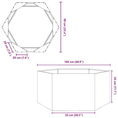 vidaXL Vrtno korito 2 kosa antracit 104x90x45 cm jeklo