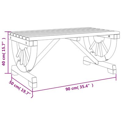 vidaXL Vrtna klubska mizica 90x50x40 cm trden les jelke