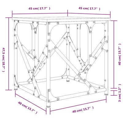 vidaXL Klubska mizica sonoma hrast 45x45x47,5 cm inženirski les