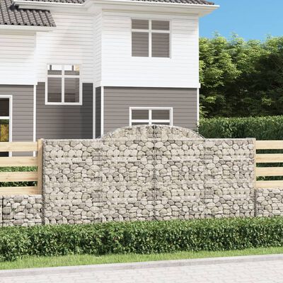 vidaXL Obokane gabion košare 11 kosi 300x30x140/160cm pocinkano železo