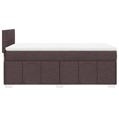 vidaXL Box spring postelja z vzmetnico temno rjava 80x200 cm blago