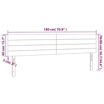 vidaXL Posteljno vzglavje 2 kosa temno siv 90x5x78/88 cm žamet