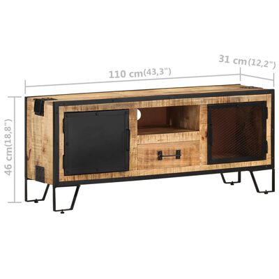 vidaXL TV omarica 110x31x46 cm robusten mangov les