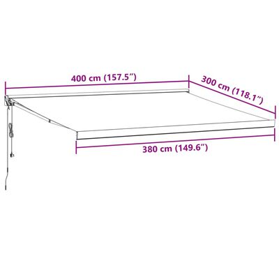 vidaXL Avtomatsko zložljiva tenda rjava 400x300 cm