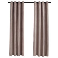 vidaXL Zatemnitvene zavese s kovinskimi obročki 2 kosa taupe 140x175cm