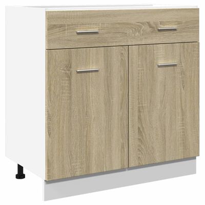 vidaXL Spodnja omarica s predalom sonoma hrast 80x46x81,5cm iverna pl.