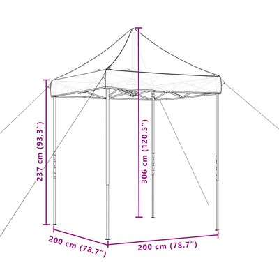 vidaXL Zložljivi pop-up šotor za zabave taupe 200x200x306 cm