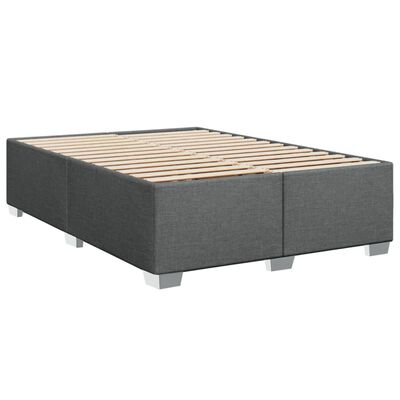 vidaXL Box spring postelja z vzmetnico temno siva 140x200 cm blago