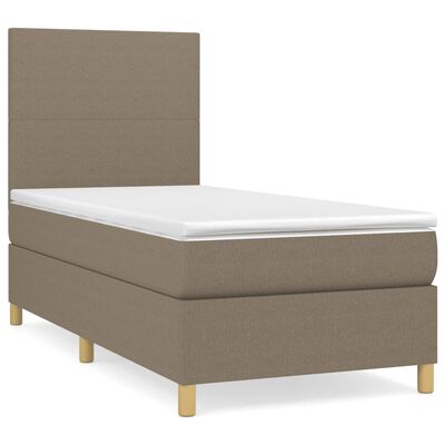 vidaXL Box spring postelja z vzmetnico taupe 100x200 cm blago