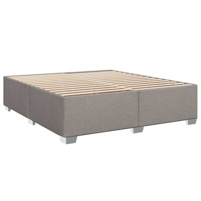 vidaXL Box spring postelja z vzmetnico taupe 200x200 cm blago