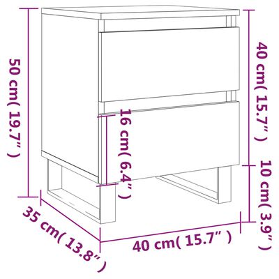 vidaXL Nočna omarica 2 kosa rjavi hrast 40x35x50 cm inženirski les