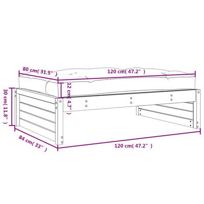 vidaXL Vrtni stolček za noge 120x80 cm impregnirana borovina