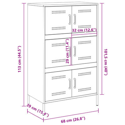 vidaXL Visoka omara gorčično rumena 68x39x113 cm jeklo