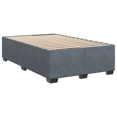 vidaXL Box spring postelja z vzmetnico temno siva 120x200 cm žamet