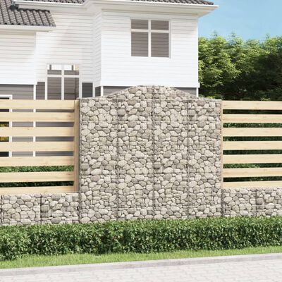 vidaXL Obokane gabion košare 6 kosi 200x30x200/220 cm pocinkano železo