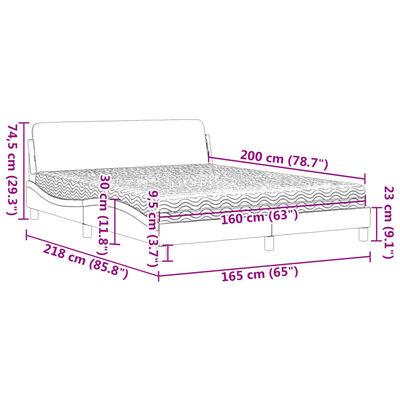 vidaXL Postelja z vzmetnico modra 160x200 cm žamet