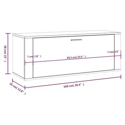 vidaXL Omarica za čevlje Črna 100x35x38 cm inženirski les