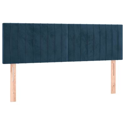 vidaXL Box spring postelja z vzmetnico temno modra 140x200 cm žamet