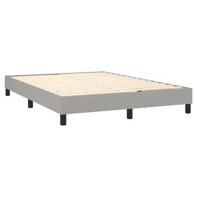 vidaXL Box spring postelja z vzmetnico svetlo siva 140x200 cm blago