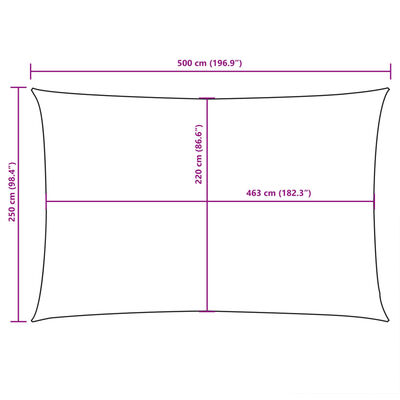 vidaXL Senčno jadro oksford blago pravokotno 2,5x5 m rjavo