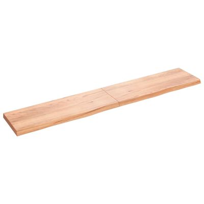 vidaXL Kopalniški pult svetlo rjav 220x40x(2-6) cm obdelan trden les