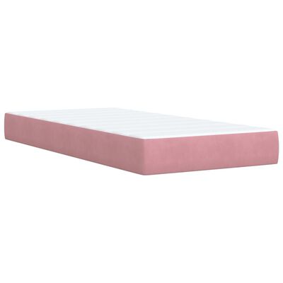 vidaXL Box spring postelja z vzmetnico roza 80x200 cm žamet