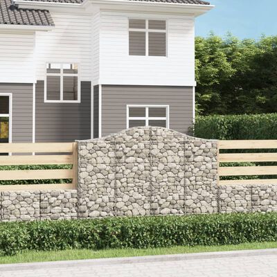 vidaXL Obokane gabion košare 12kosov 200x30x140/160cm pocinkano železo