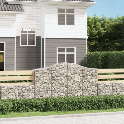 vidaXL Obokane gabion košare 2 kosa 200x50x120/140 cm pocinkano železo