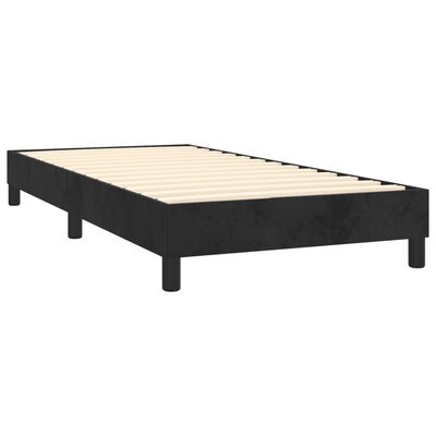 vidaXL Box spring postelja z vzmetnico črn 90x190 cm žamet