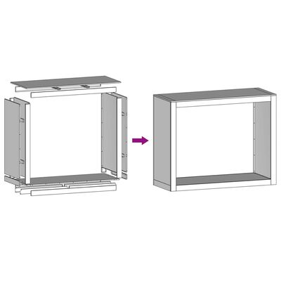 vidaXL Stojalo za drva 100x40x80 cm nerjaveče jeklo