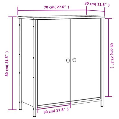 vidaXL Komoda dimljeni hrast 70x30x80 cm inženirski les