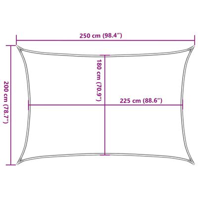 vidaXL Senčno jadro 160 g/m² pravokotno svetlo sivo 2x2,5 m HDPE