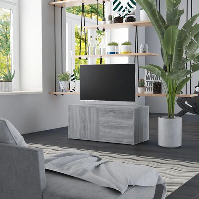 vidaXL TV omarica siva sonoma 80x34x36 cm inženirski les