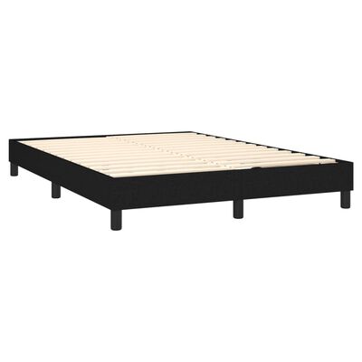 vidaXL Box spring postelja z vzmetnico črna 140x200 cm blago