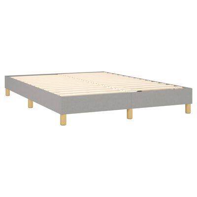 vidaXL Box spring postelja z vzmetnico svetlo siva 140x200 cm blago