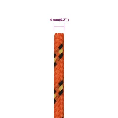 vidaXL Vrv za čoln oranžna 4 mm 100 m polipropilen