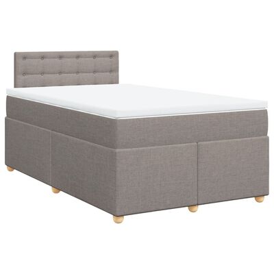 vidaXL Box spring postelja z vzmetnico taupe 120x200 cm blago