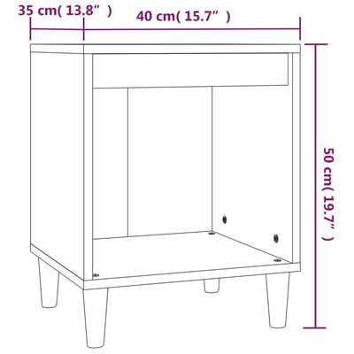 vidaXL Nočna omarica 2 kosa Bela 40x35x50 cm