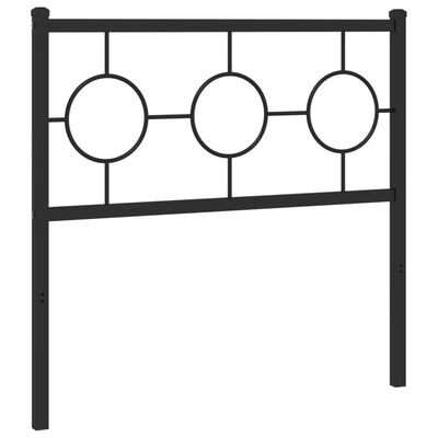 vidaXL Kovinsko posteljno vzglavje črno 90 cm