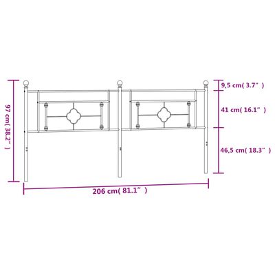 vidaXL Kovinsko vzglavje belo 200 cm