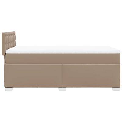 vidaXL Box spring postelja z vzmetnico kapučino 100x200cm umetno usnje