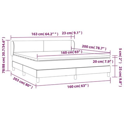 vidaXL Box spring postelja z vzmetnico krem 160x200 cm blago