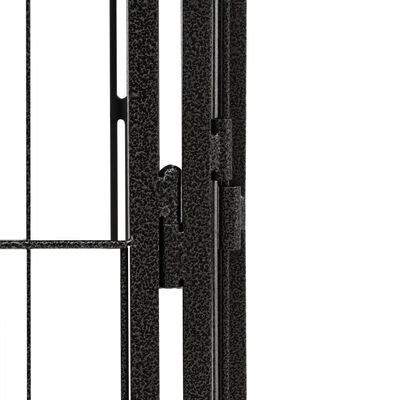 vidaXL Pasja ograda z 32 paneli črna 50x100 cm prašno barvano jeklo