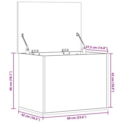 vidaXL Škatla za shranjevanje rjav hrast 60x42x46 cm inženirski les