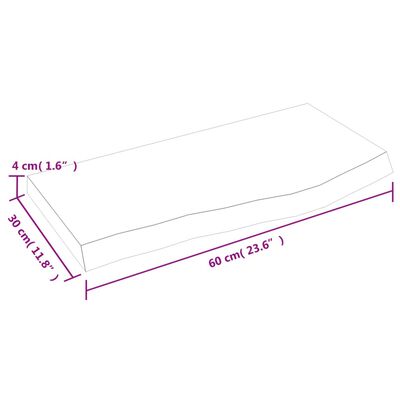 vidaXL Kopalniški pult temno rjav 60x30x(2-4) cm obdelan trden les