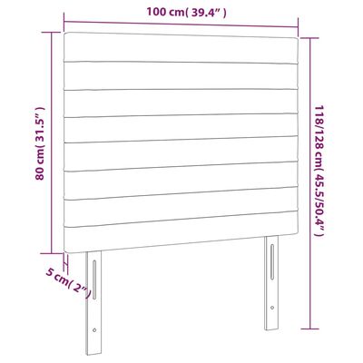 vidaXL LED posteljno vzglavje temno zeleno 100x5x118/128 cm žamet